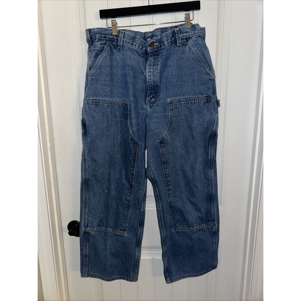 Carhartt Logger Double Knee Double Front Denim Jeans Pants Men's 38x30  873-DST